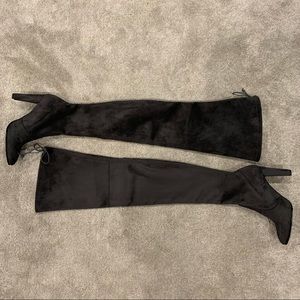 Stuart Weitzman Highland Grey Suede Boots